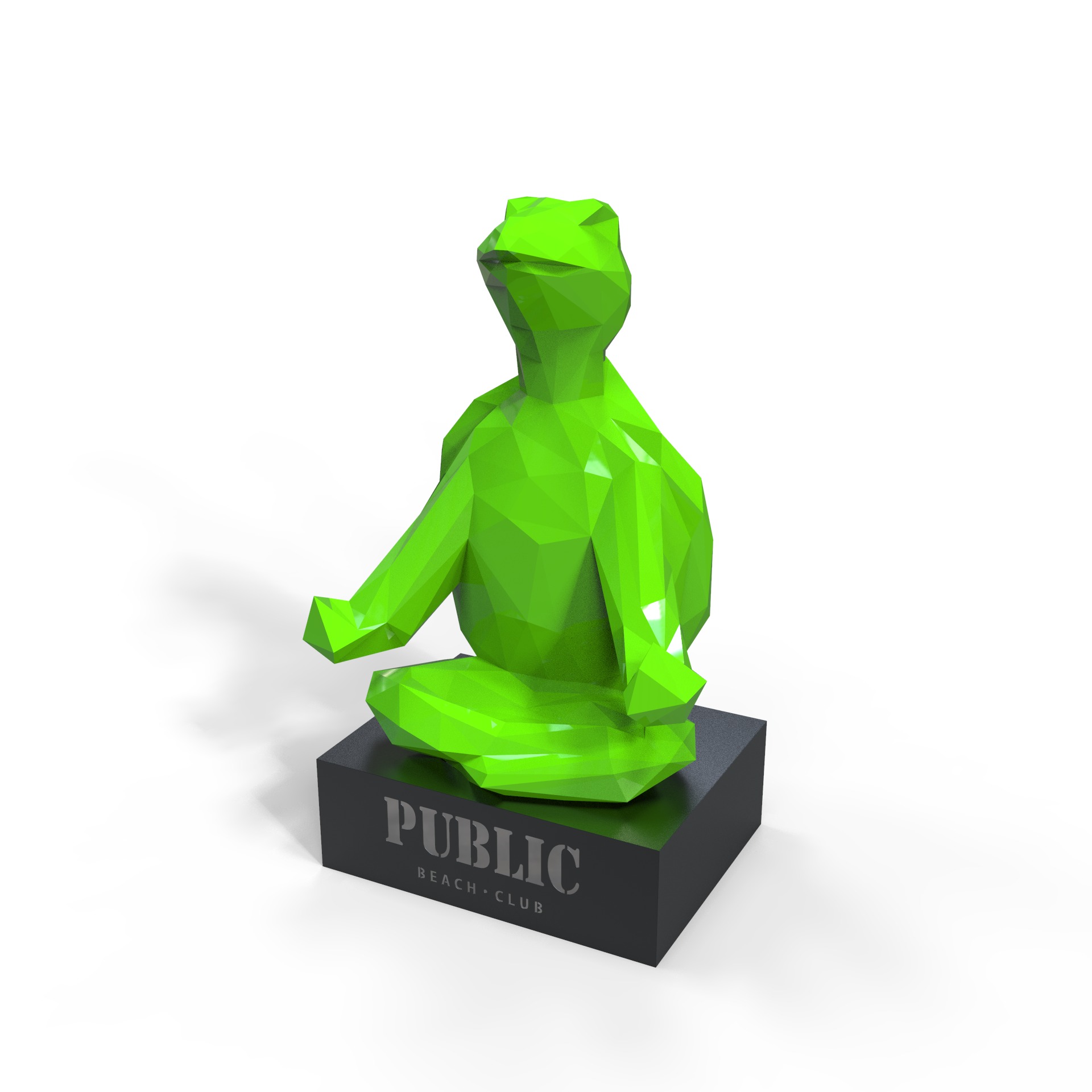 polygonal turtle on the podium 3D model_7