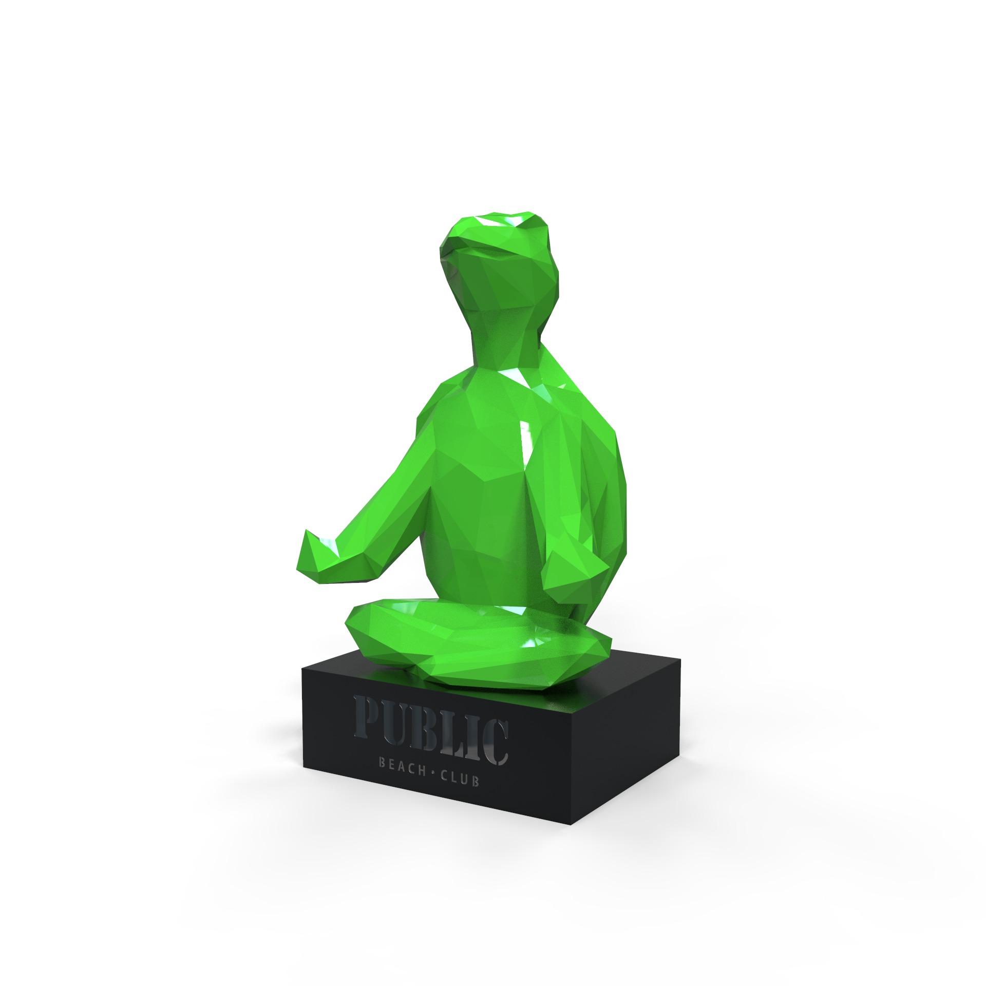 polygonal turtle on the podium 3D model_8