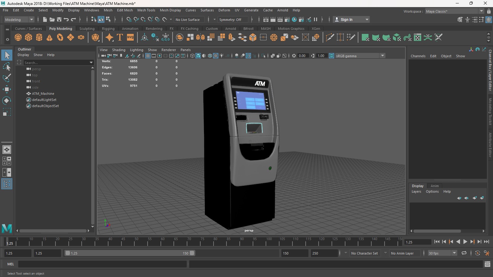 ATM Machine Low-poly 3D model_8