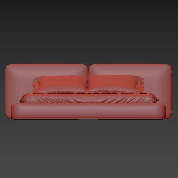 Bed Simple 3D model_4
