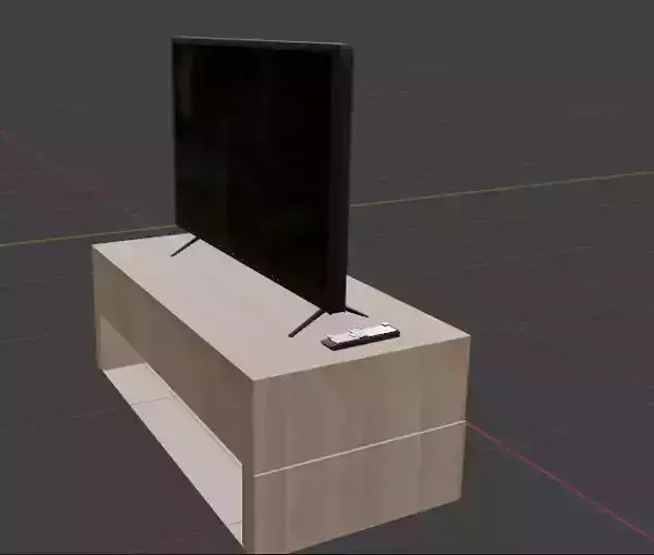 Smart TV with table and remote