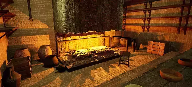 Celtic Tavern Exterior Interior 3D model