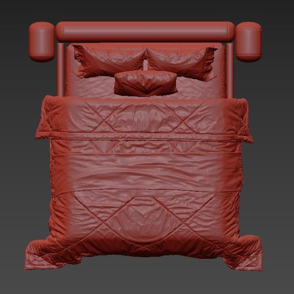 Asym Bed 3D model_4