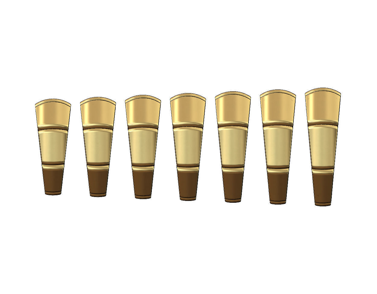 Tapered segmented dome 8 facetes ring Us sizes 6to12 3D print model_1