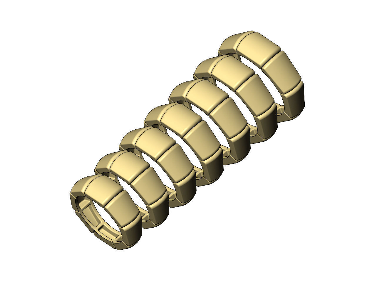 Tapered segmented dome 8 facetes ring Us sizes 6to12 3D print model_4