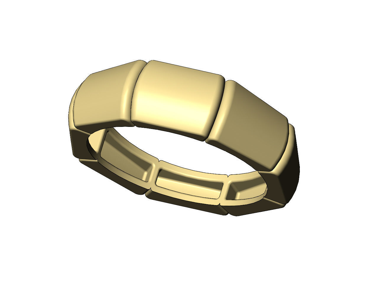 Tapered segmented dome 8 facetes ring Us sizes 6to12 3D print model_5