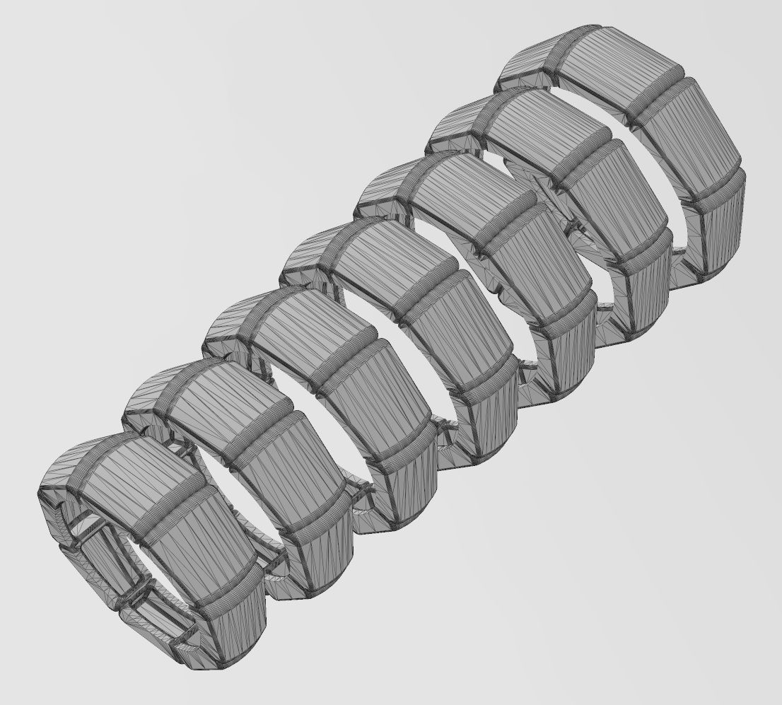 Tapered segmented dome 8 facetes ring Us sizes 6to12 3D print model_12