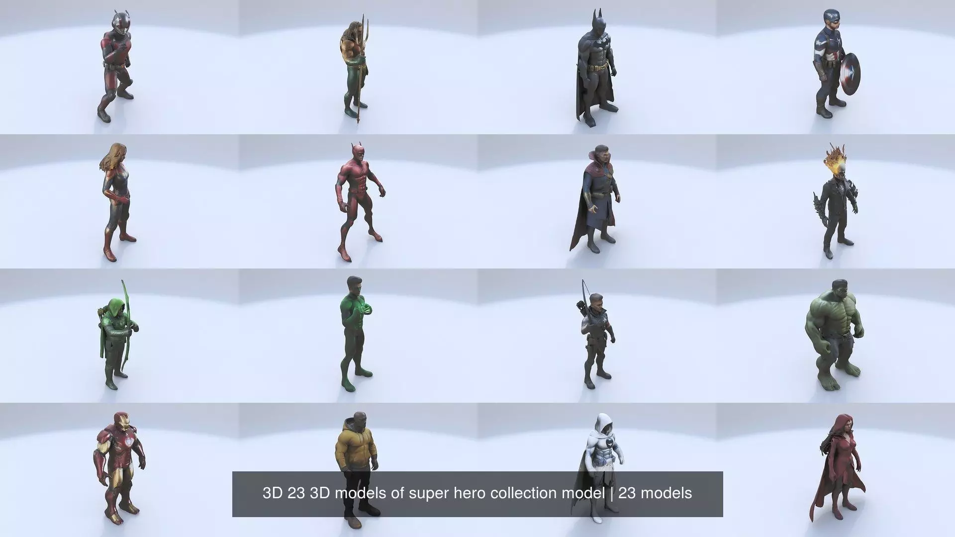 3D 23 3D models of super hero collection model _0