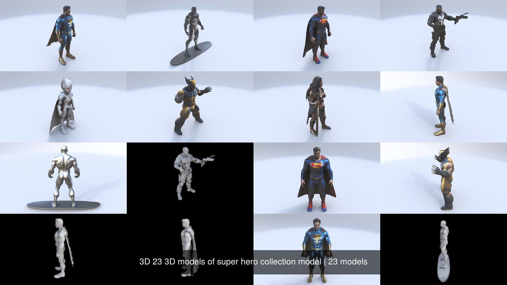 3D 23 3D models of super hero collection model _1