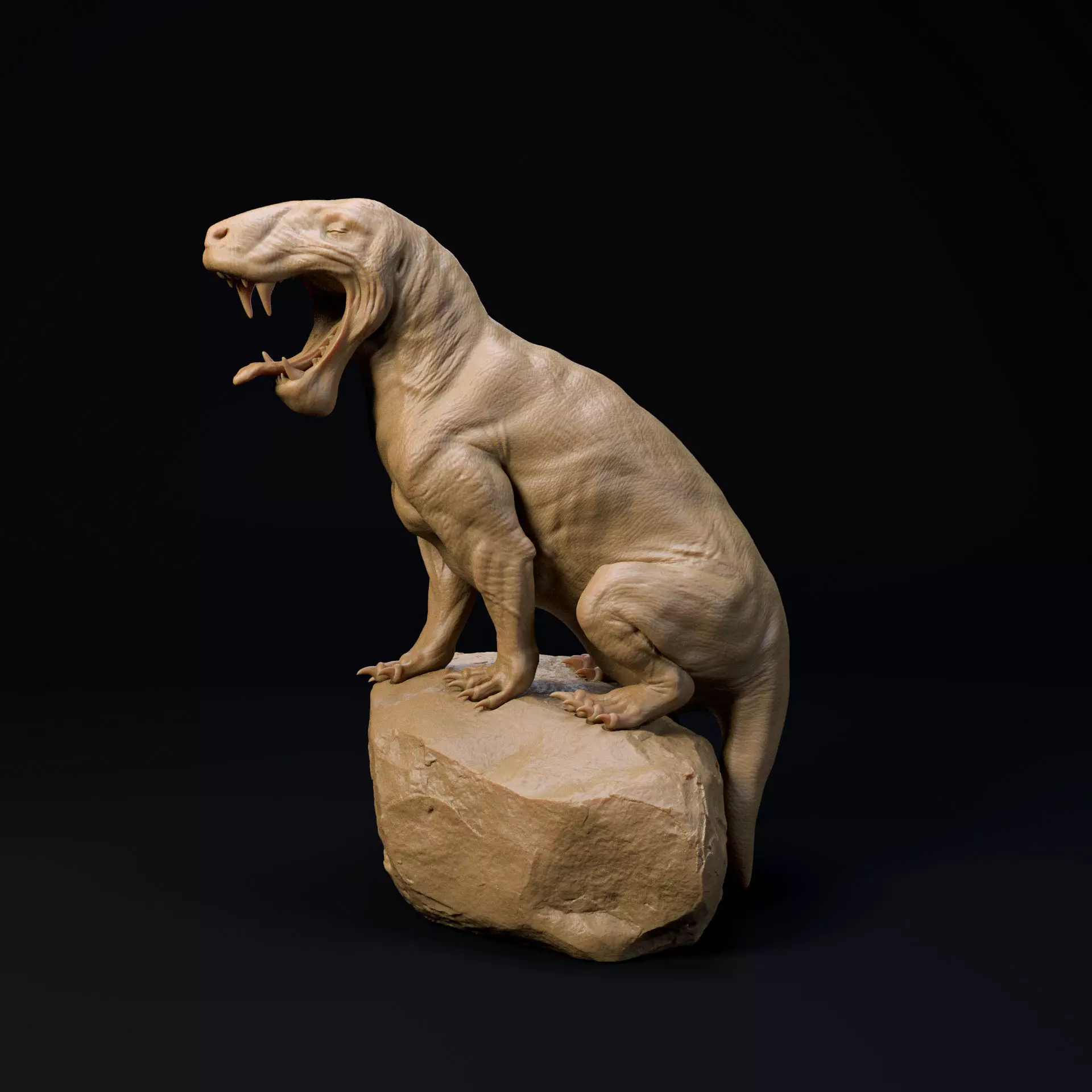 Inostrancevia Latifrons yawning 1-35 scale pre-supported 3D print model_0