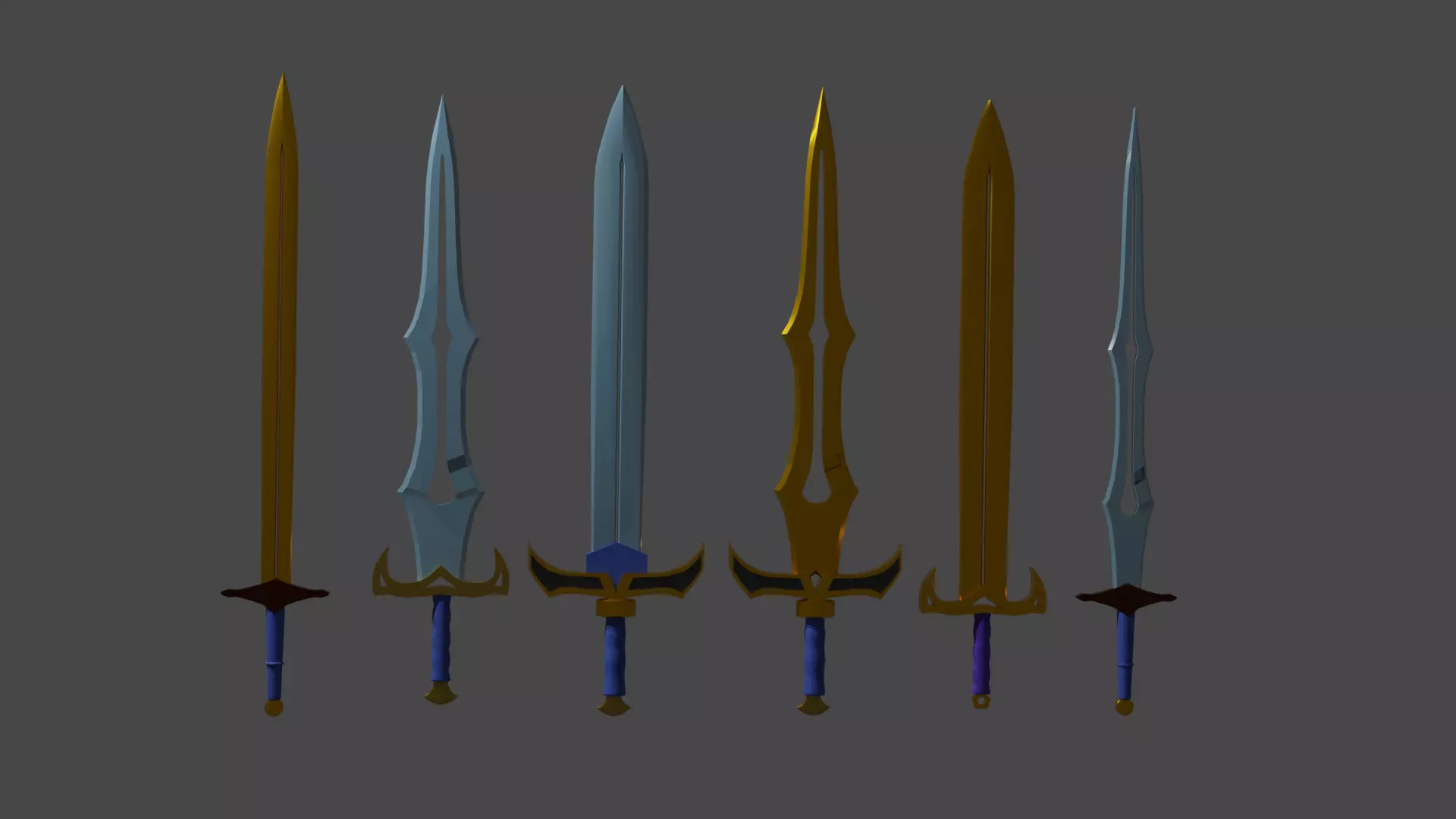 3D Lowpoly Fantasy Swords Low-poly 3D model_0