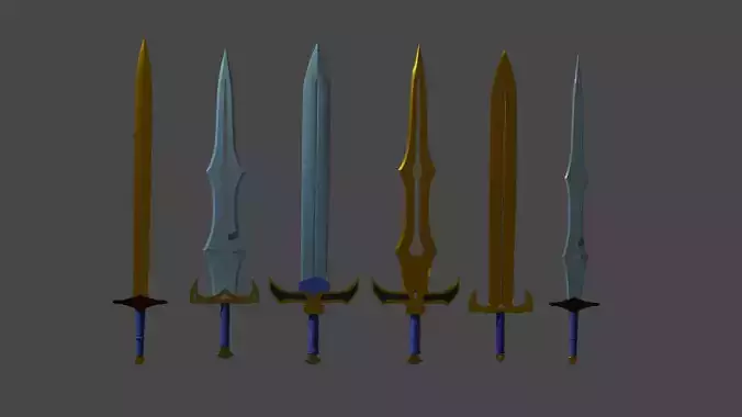 3D Lowpoly Fantasy Swords