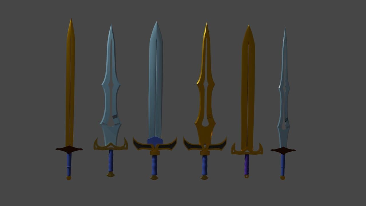 3D Lowpoly Fantasy Swords Low-poly 3D model_2