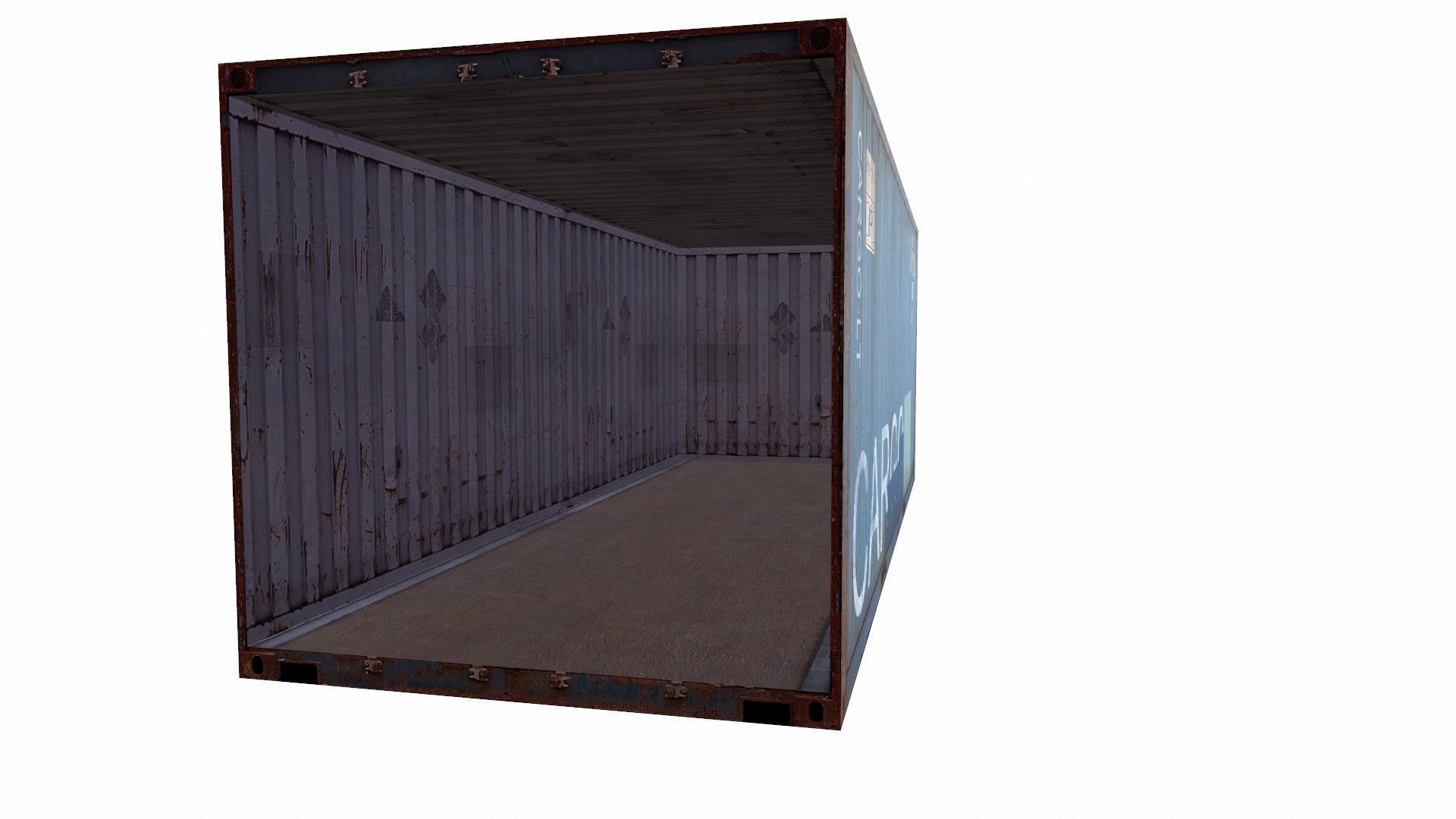 Cargo Container Low-poly 3D model_5