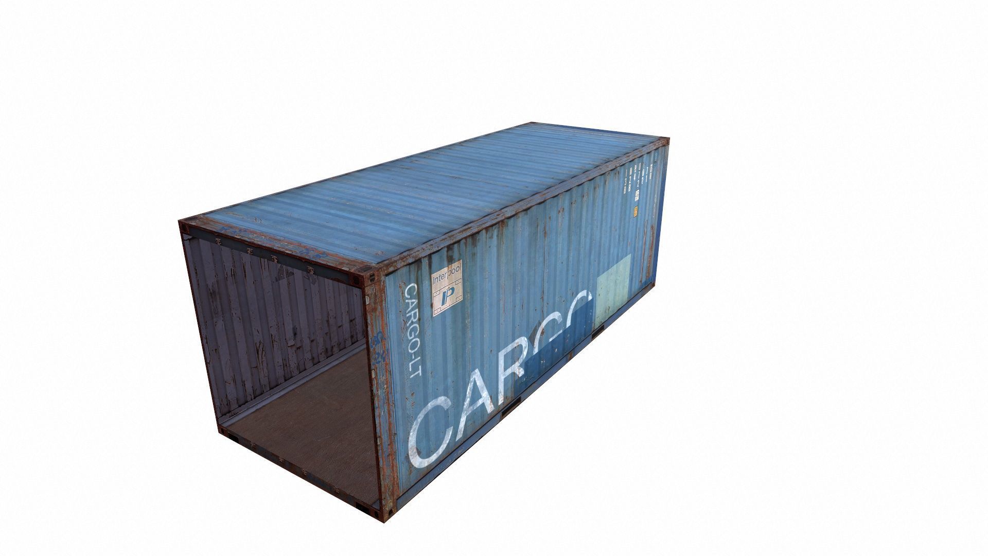 Cargo Container Low-poly 3D model_7