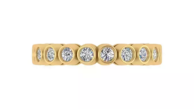 Classic Round-Cut Bezel-Set Diamond Eternity Band