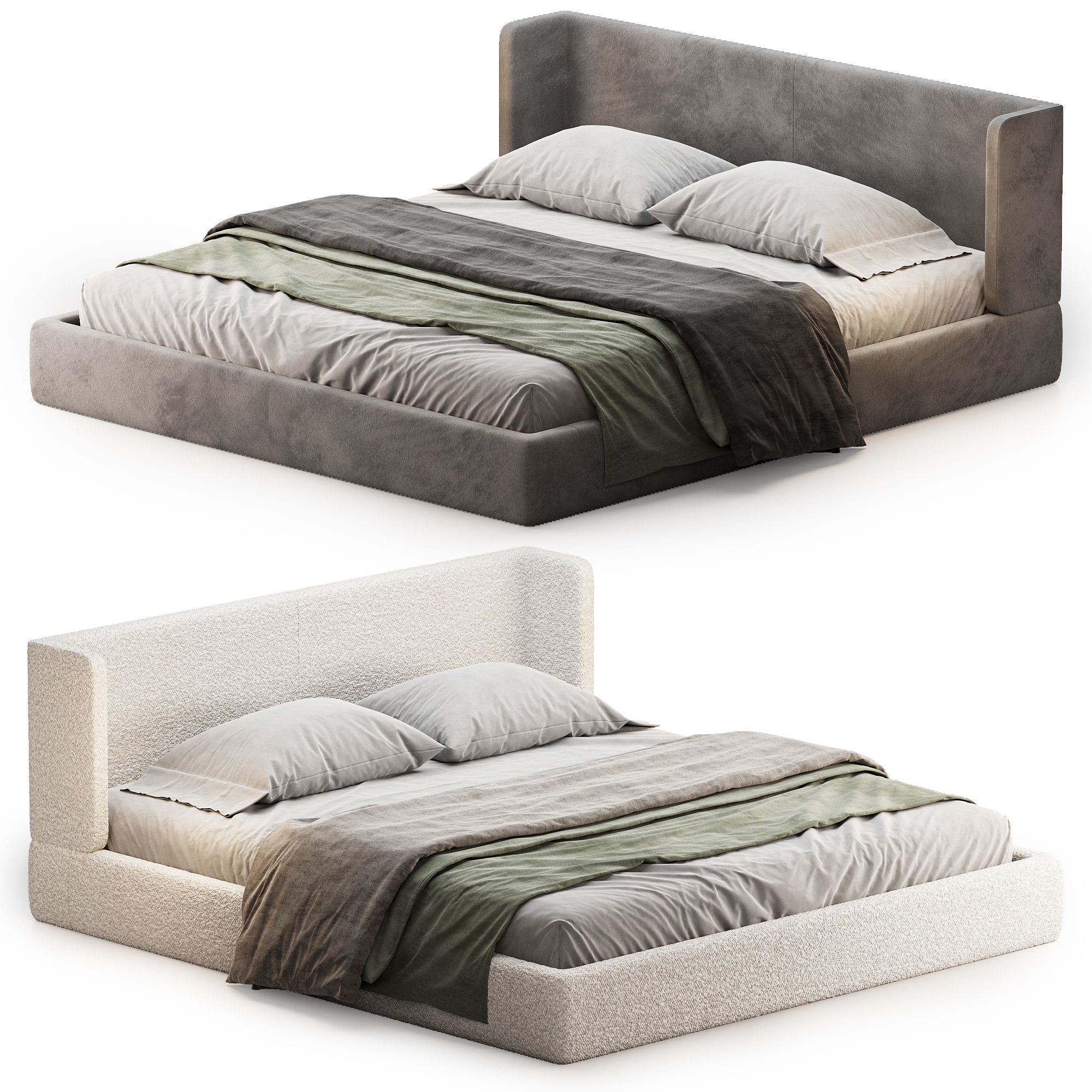 Simple Bed 3D model_2