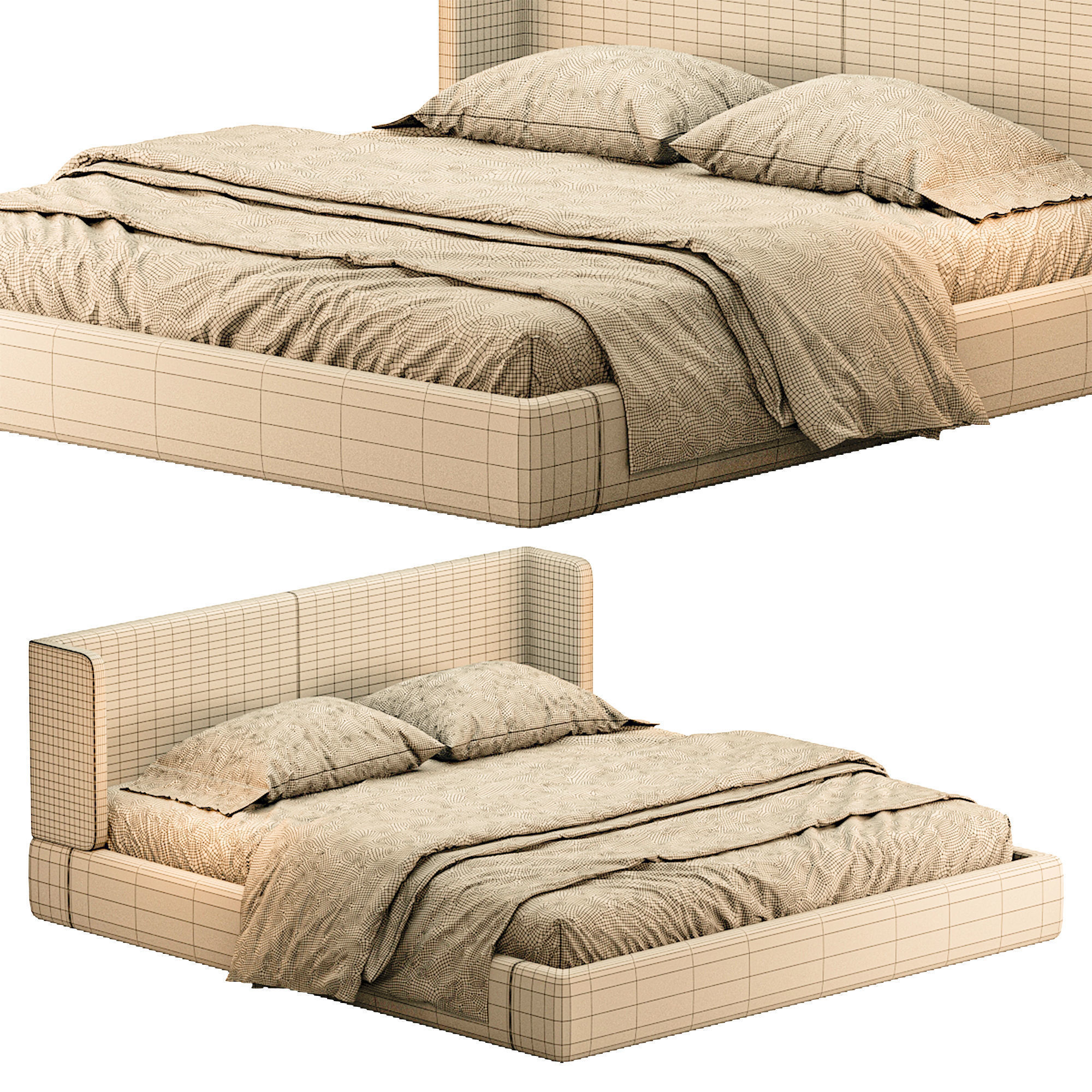 Simple Bed 3D model_3