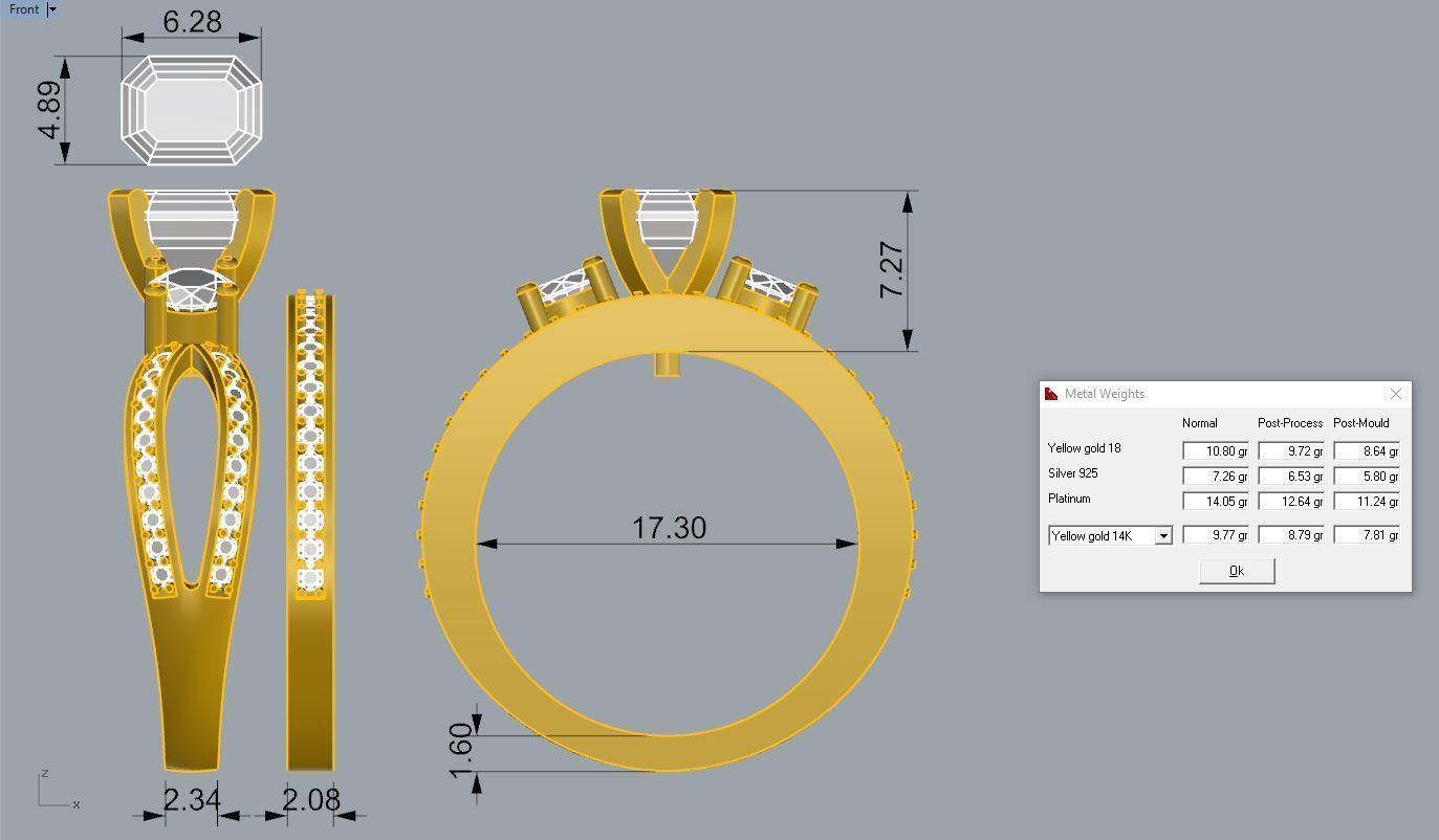 Gold ring  Jewelry 3D print model_1