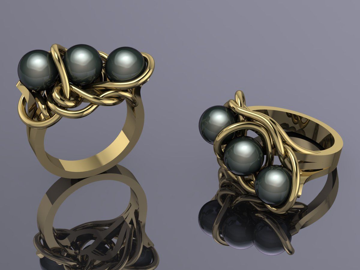 Pearl ring 3D print model_13
