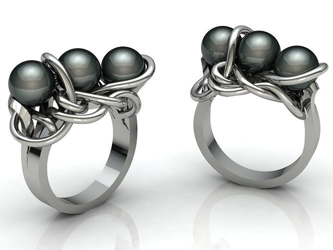 Pearl ring 3D print model