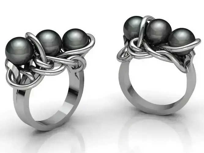 Pearl ring 3D print model