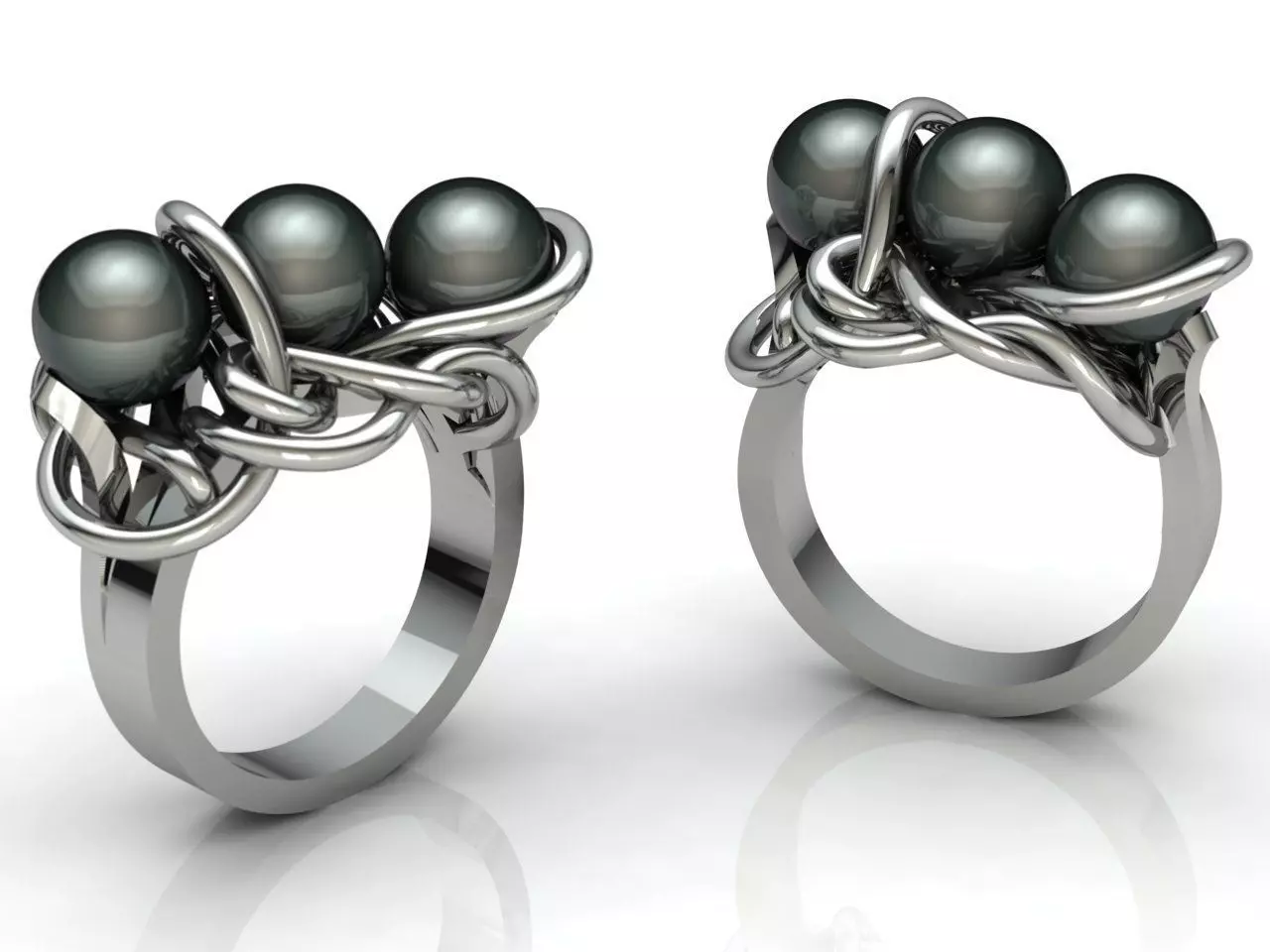 Pearl ring 3D print model_0