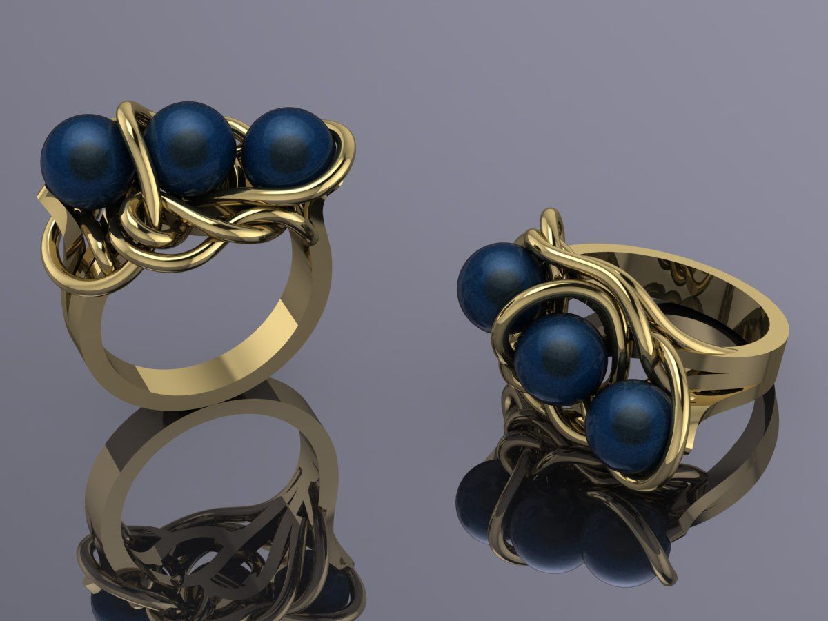 Pearl ring 3D print model_12