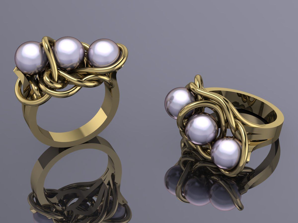 Pearl ring 3D print model_15