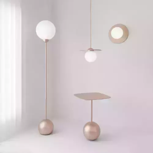 Modern lamp set and table  3D model