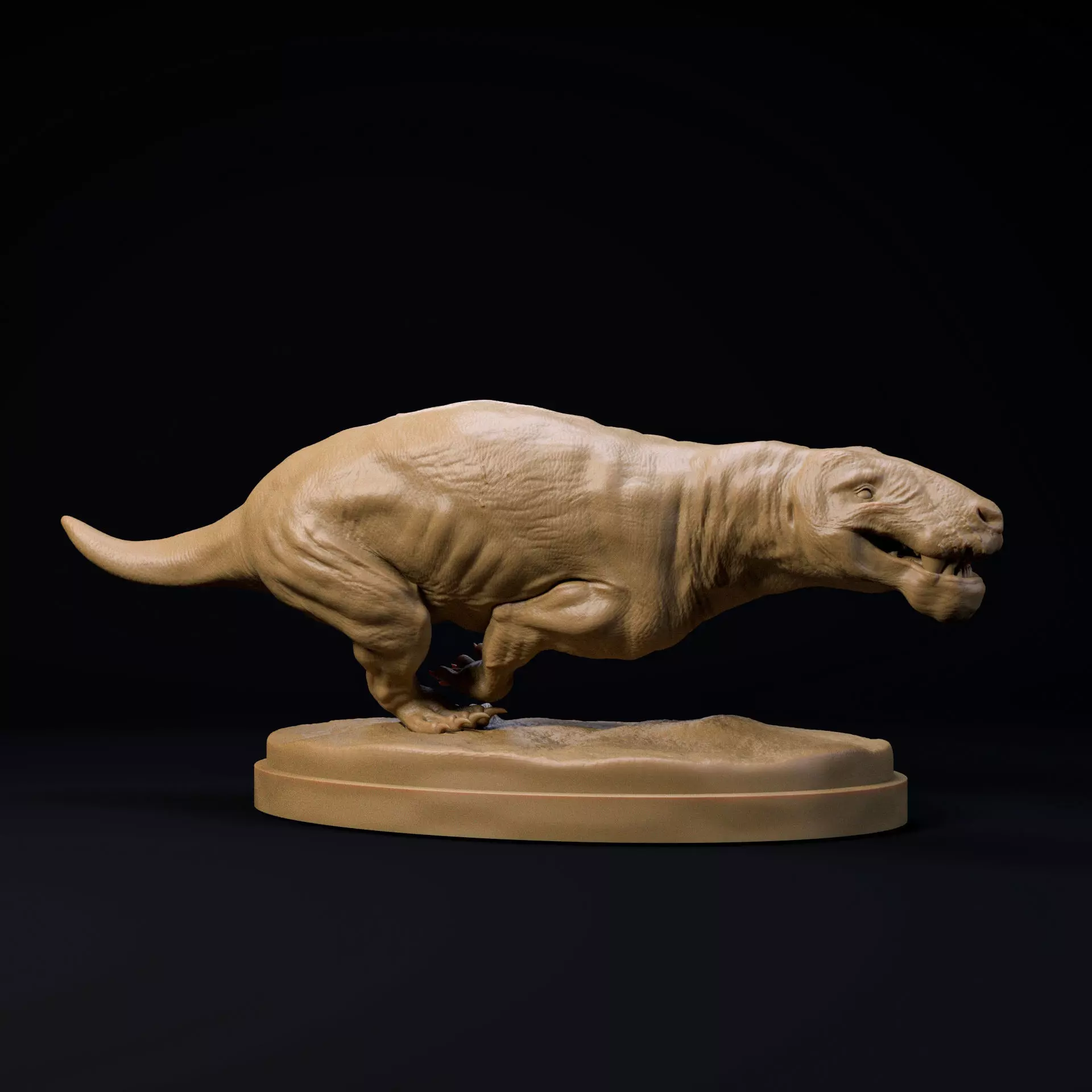 Inostrancevia Latifrons chasing 1-35 scale pre-supported 3D print model