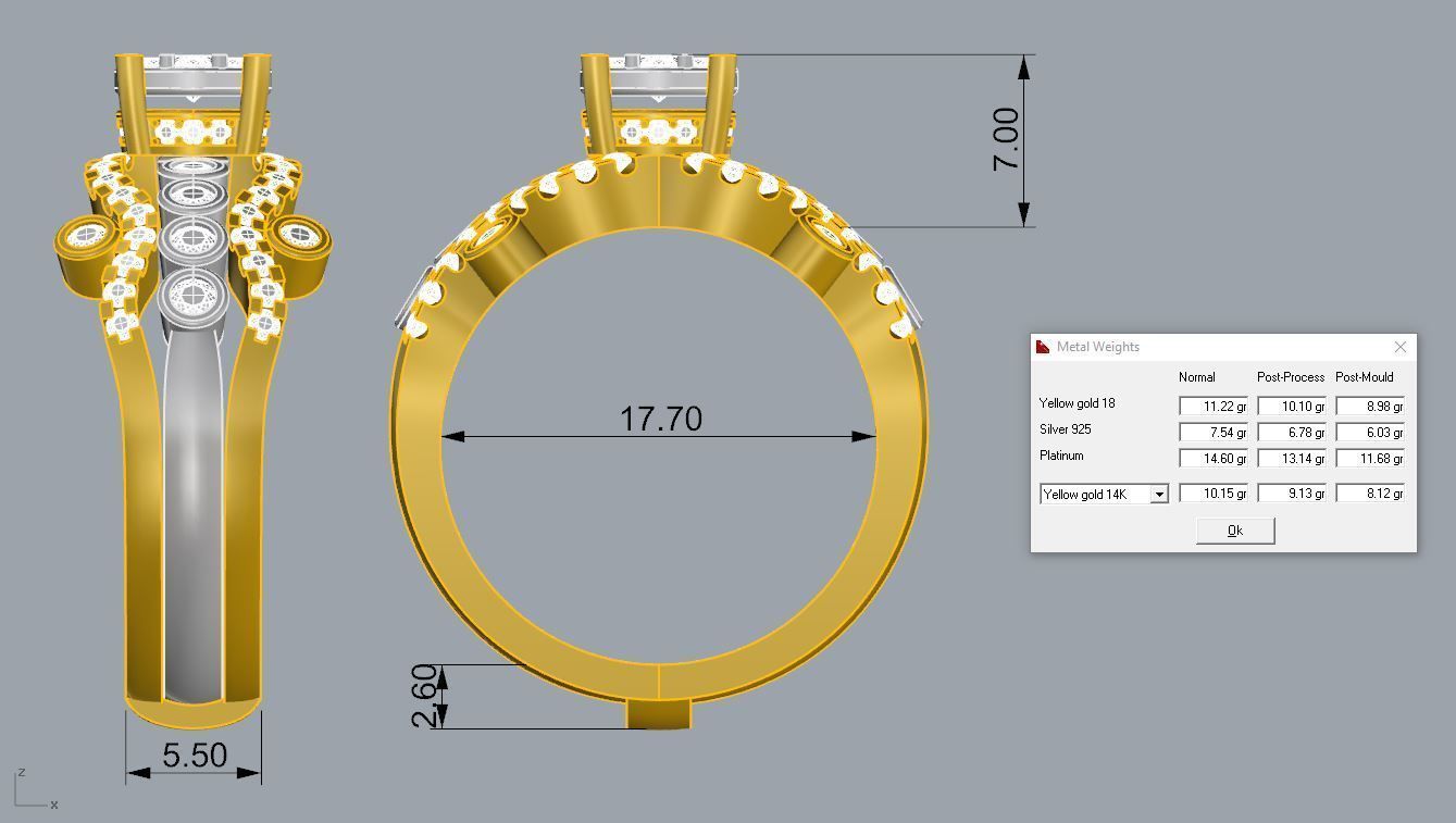 Gold ring Jewelry 3D print model_1
