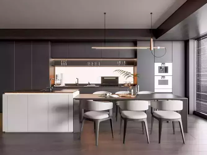 Kitchen Modern interior 93 3D model