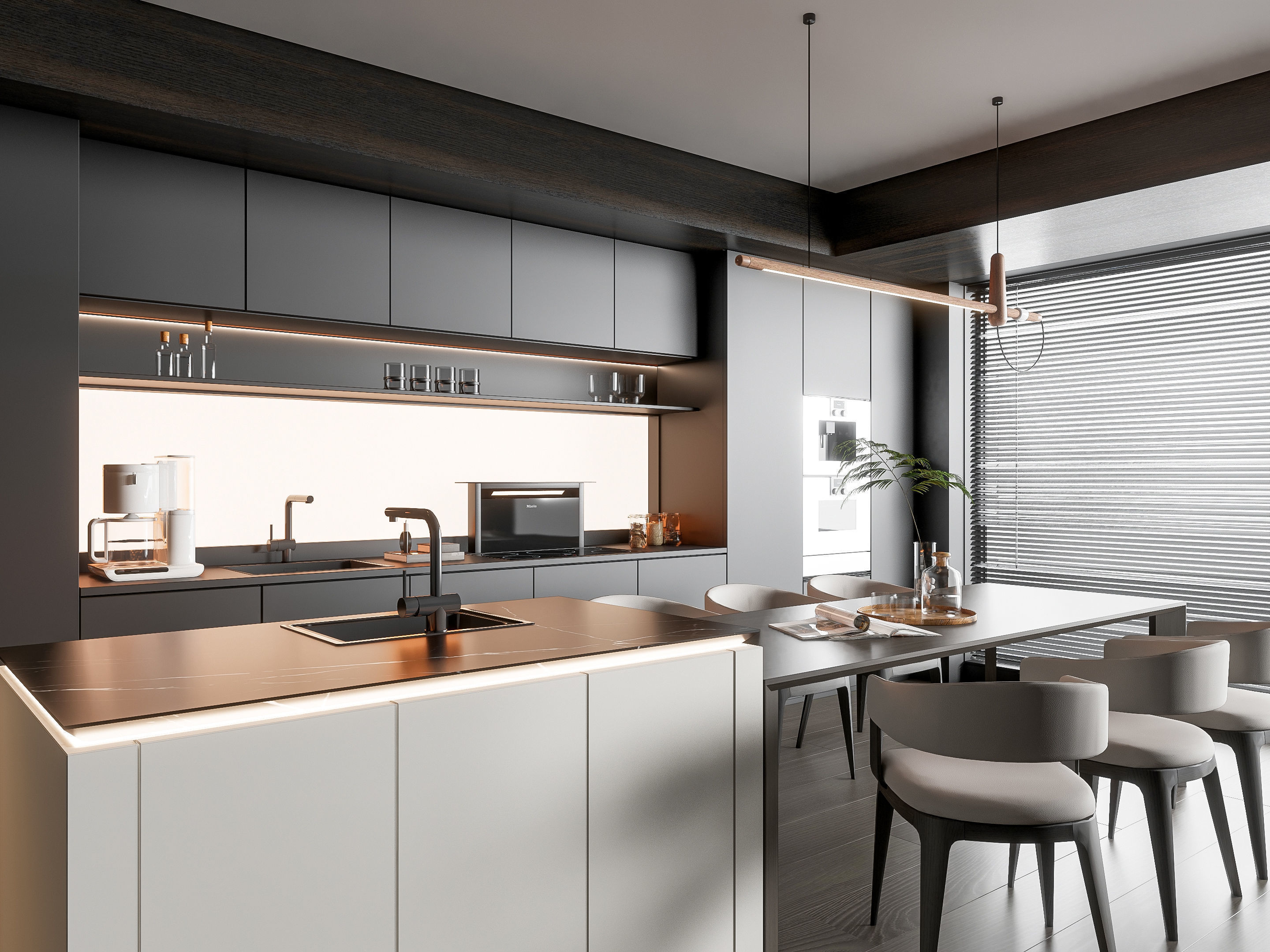 Kitchen Modern interior 93 3D model_3