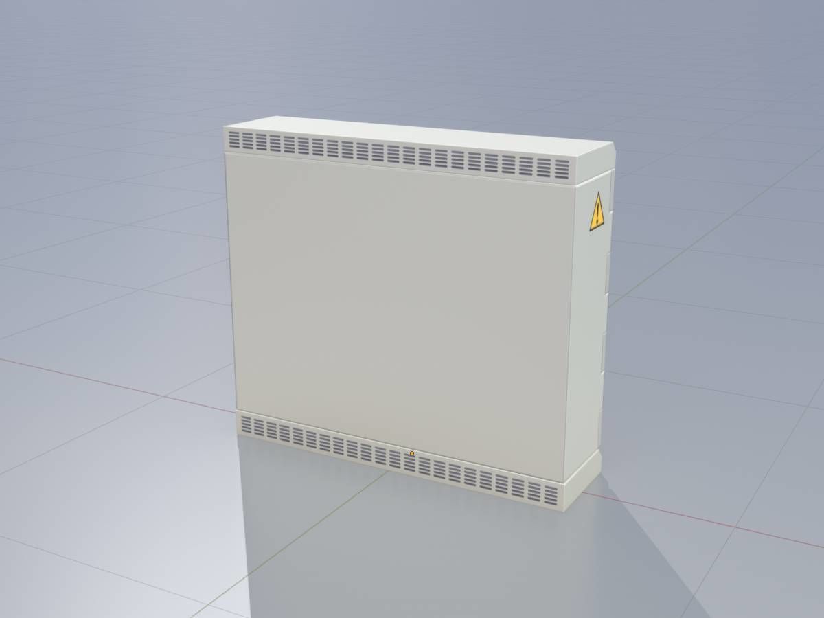 Cable distribution cabinet two-door rotary handle 1000x1130x315 Low-poly 3D model_3