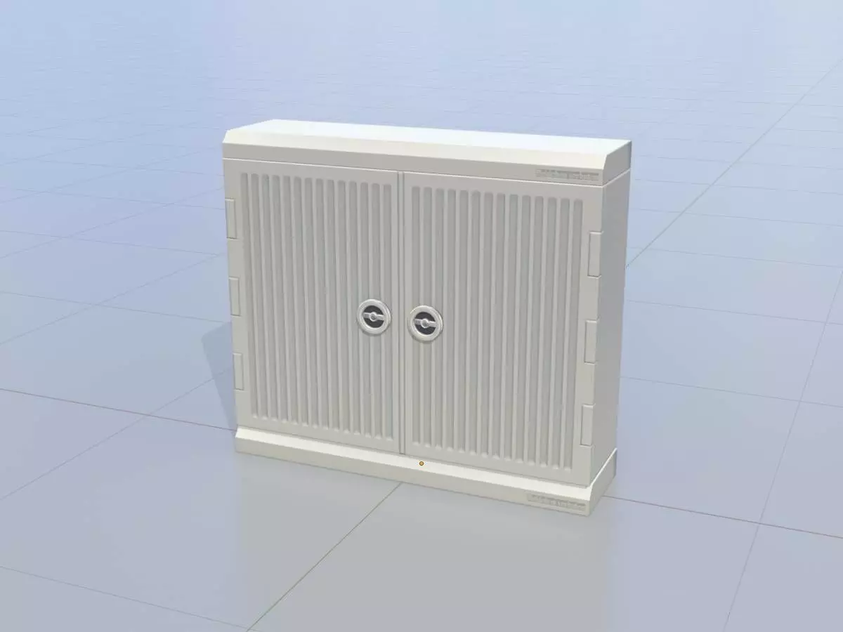 Cable distribution cabinet two-door rotary handle 1000x1130x315 Low-poly 3D model_0