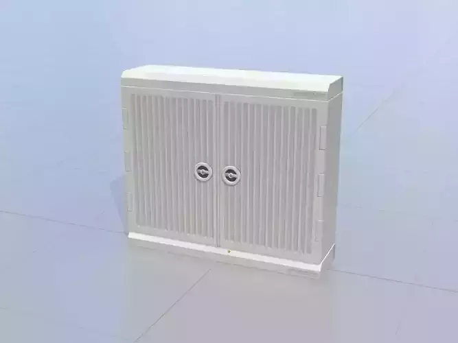 Cable distribution cabinet two-door rotary handle 1000x1130x315 Low-poly 3D model