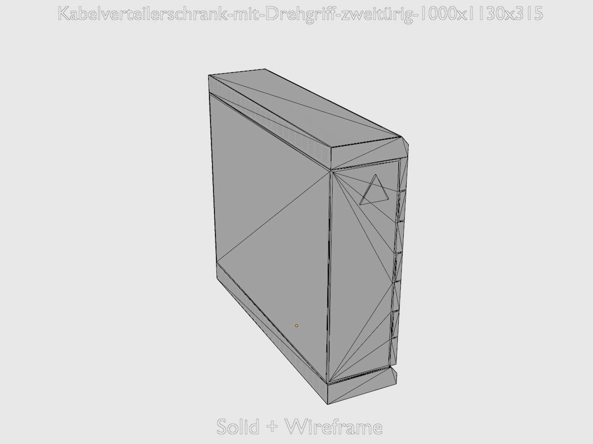 Cable distribution cabinet two-door rotary handle 1000x1130x315 Low-poly 3D model_11