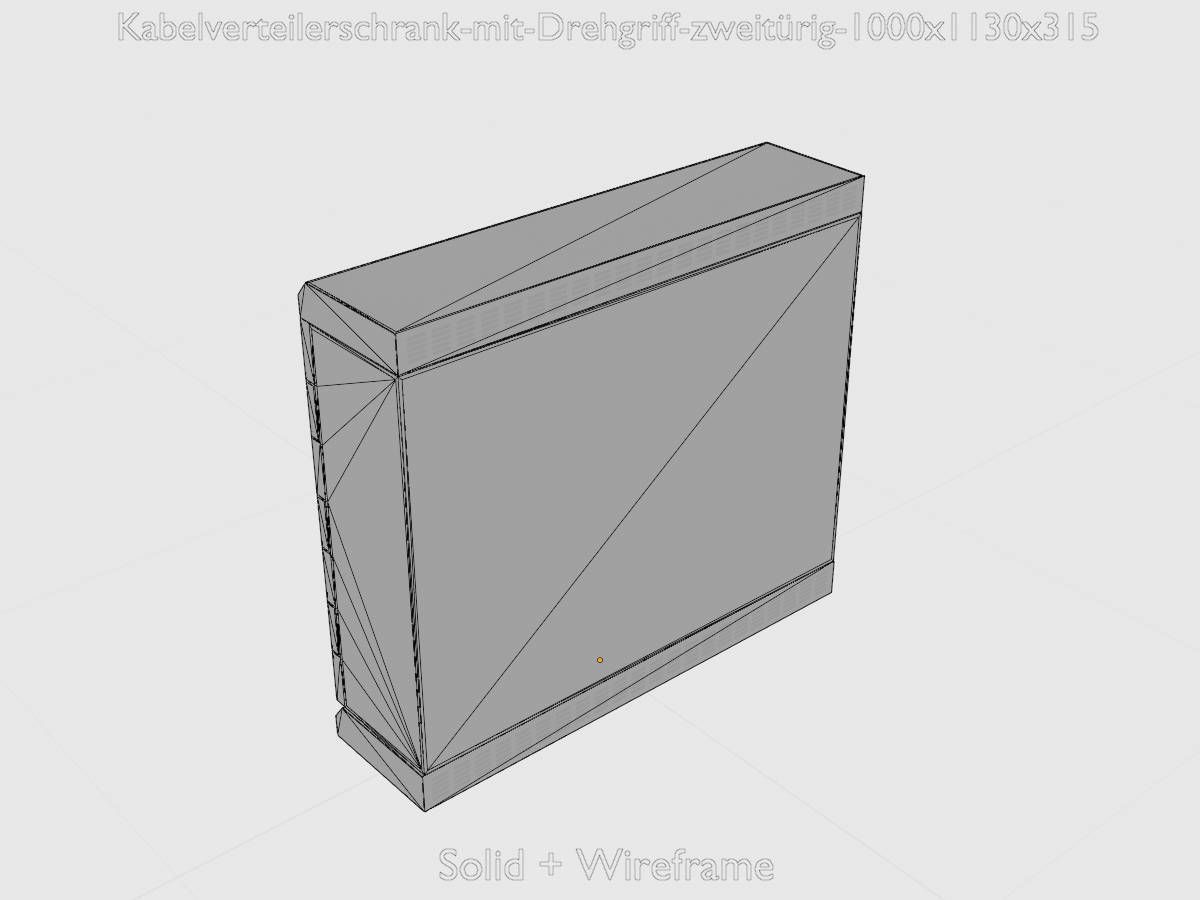 Cable distribution cabinet two-door rotary handle 1000x1130x315 Low-poly 3D model_10