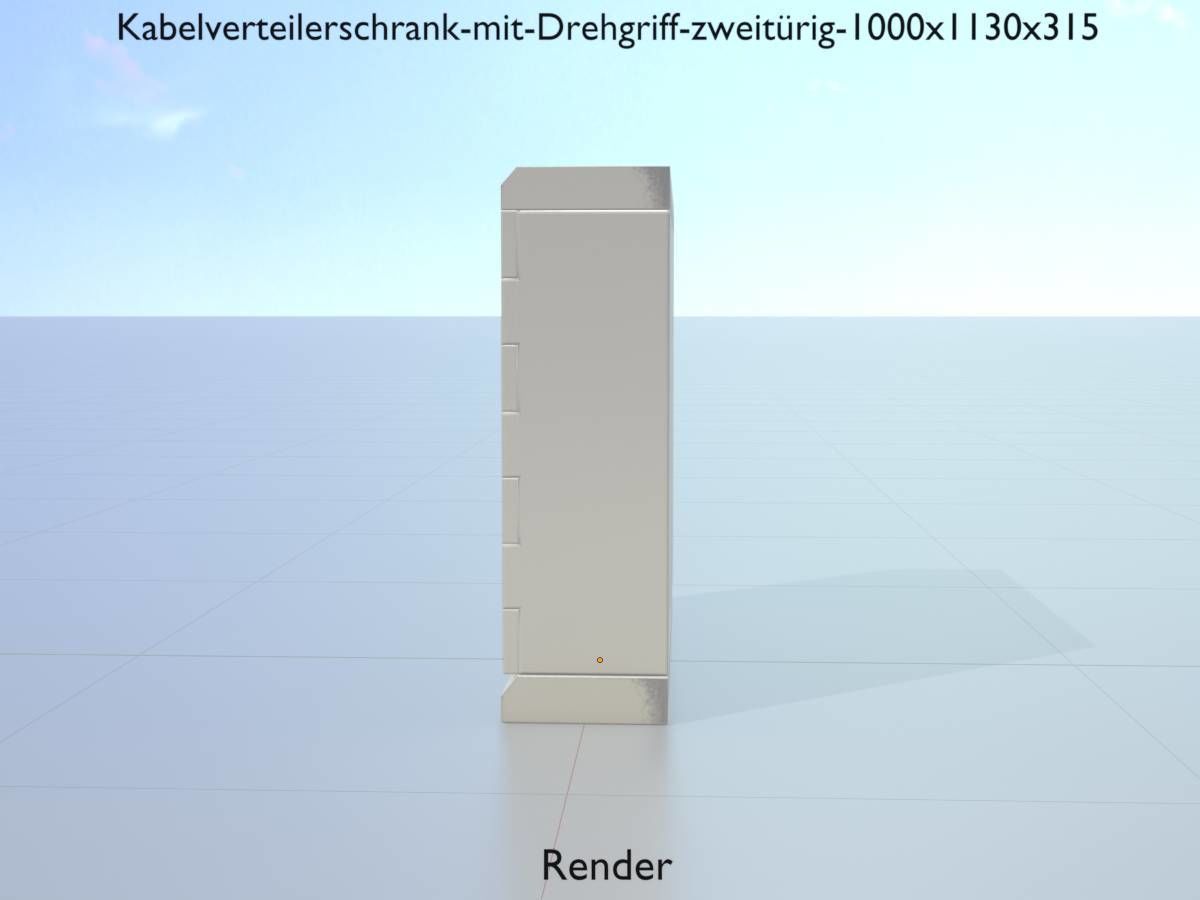Cable distribution cabinet two-door rotary handle 1000x1130x315 Low-poly 3D model_14