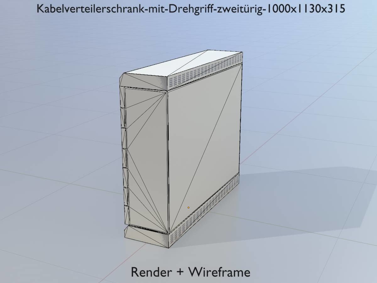 Cable distribution cabinet two-door rotary handle 1000x1130x315 Low-poly 3D model_6