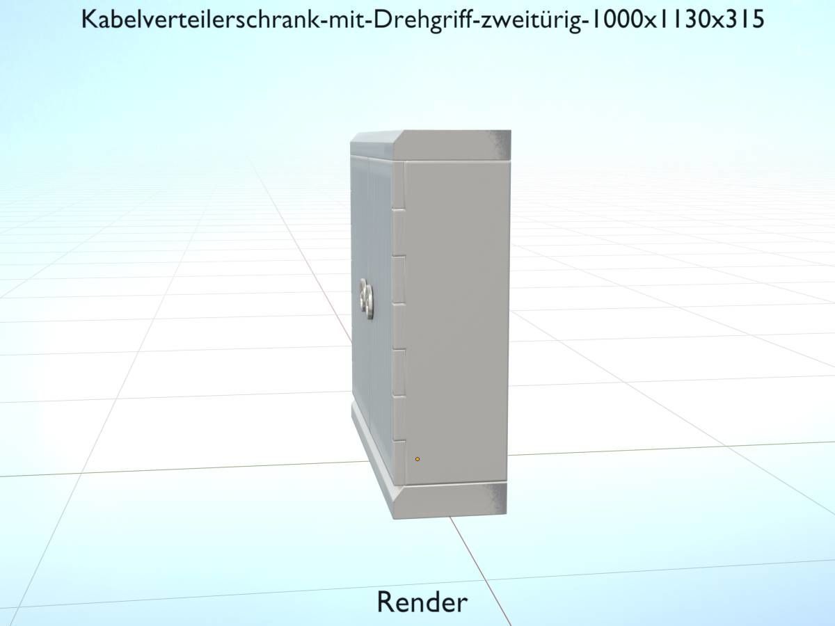 Cable distribution cabinet two-door rotary handle 1000x1130x315 Low-poly 3D model_18