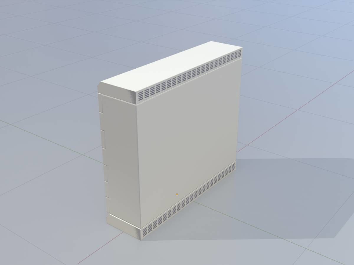 Cable distribution cabinet two-door rotary handle 1000x1130x315 Low-poly 3D model_2