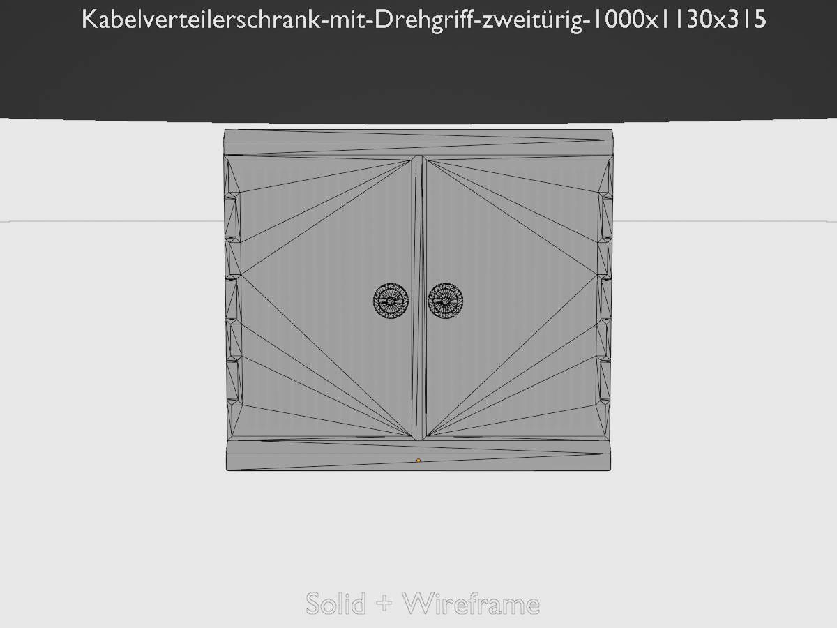 Cable distribution cabinet two-door rotary handle 1000x1130x315 Low-poly 3D model_12