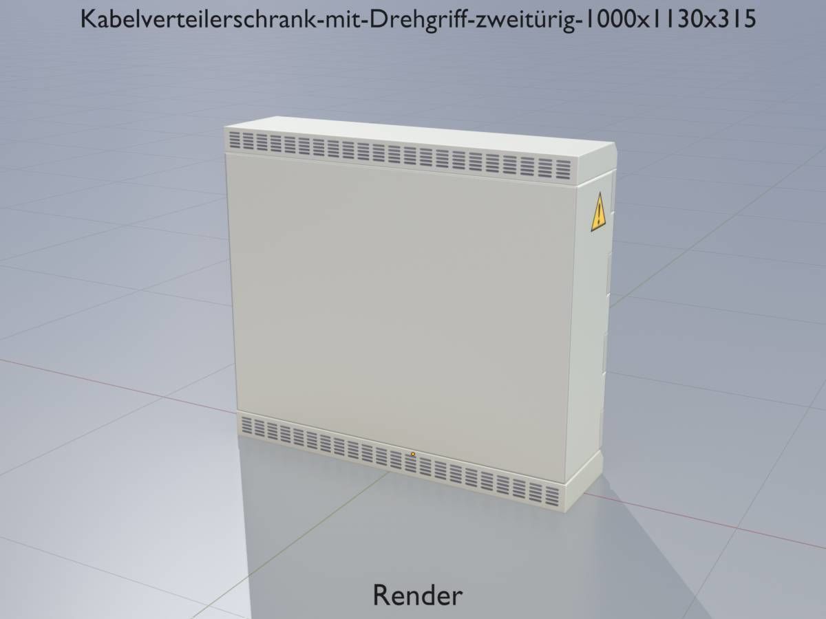 Cable distribution cabinet two-door rotary handle 1000x1130x315 Low-poly 3D model_15