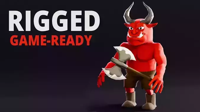  Stylized Demon-Troll-Character Low-poly 3D model