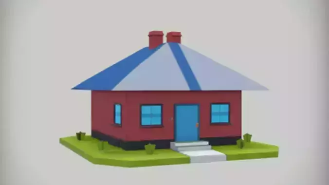 cartoon style house model 3D model