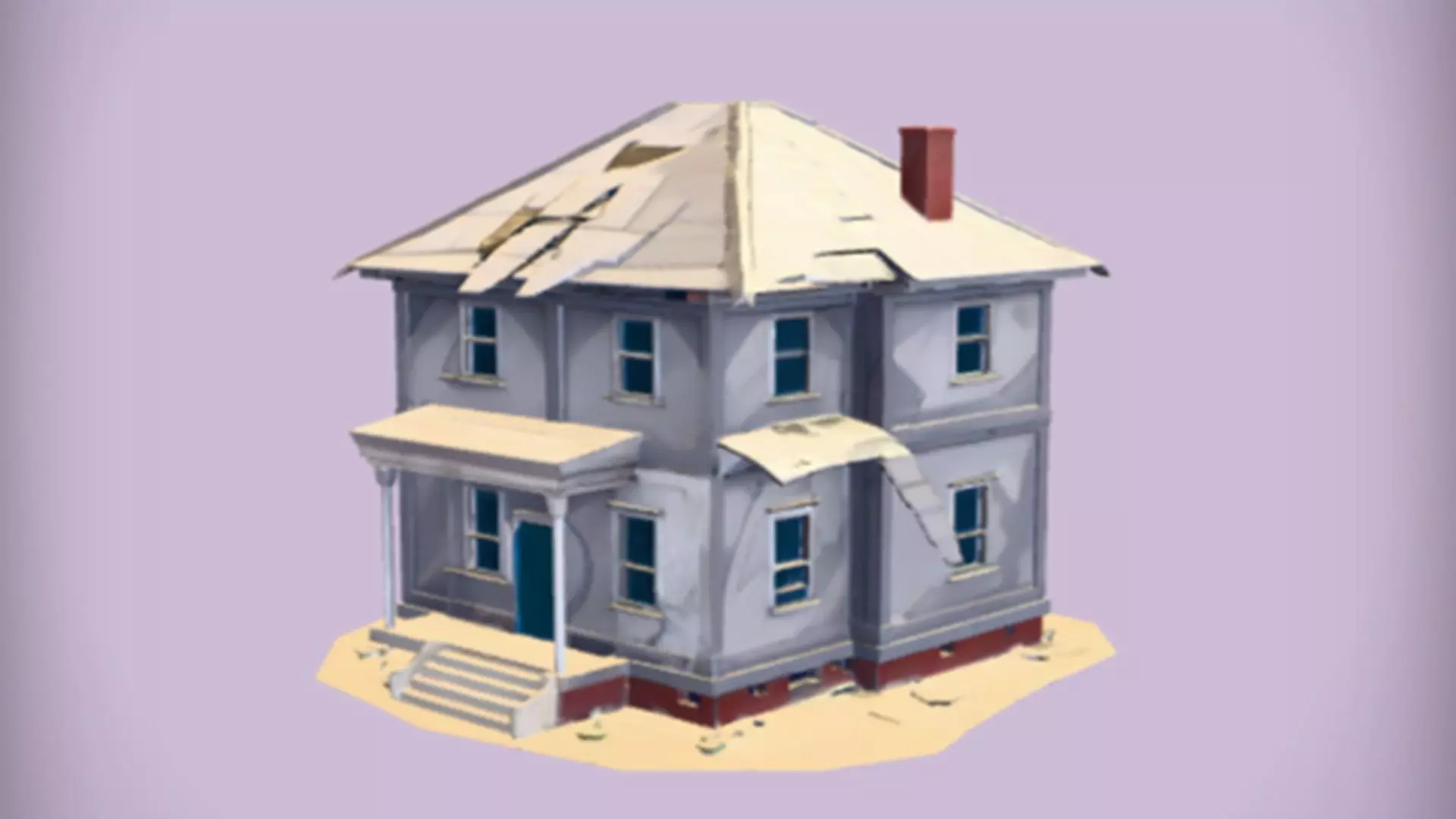 abandoned two story house 3D model