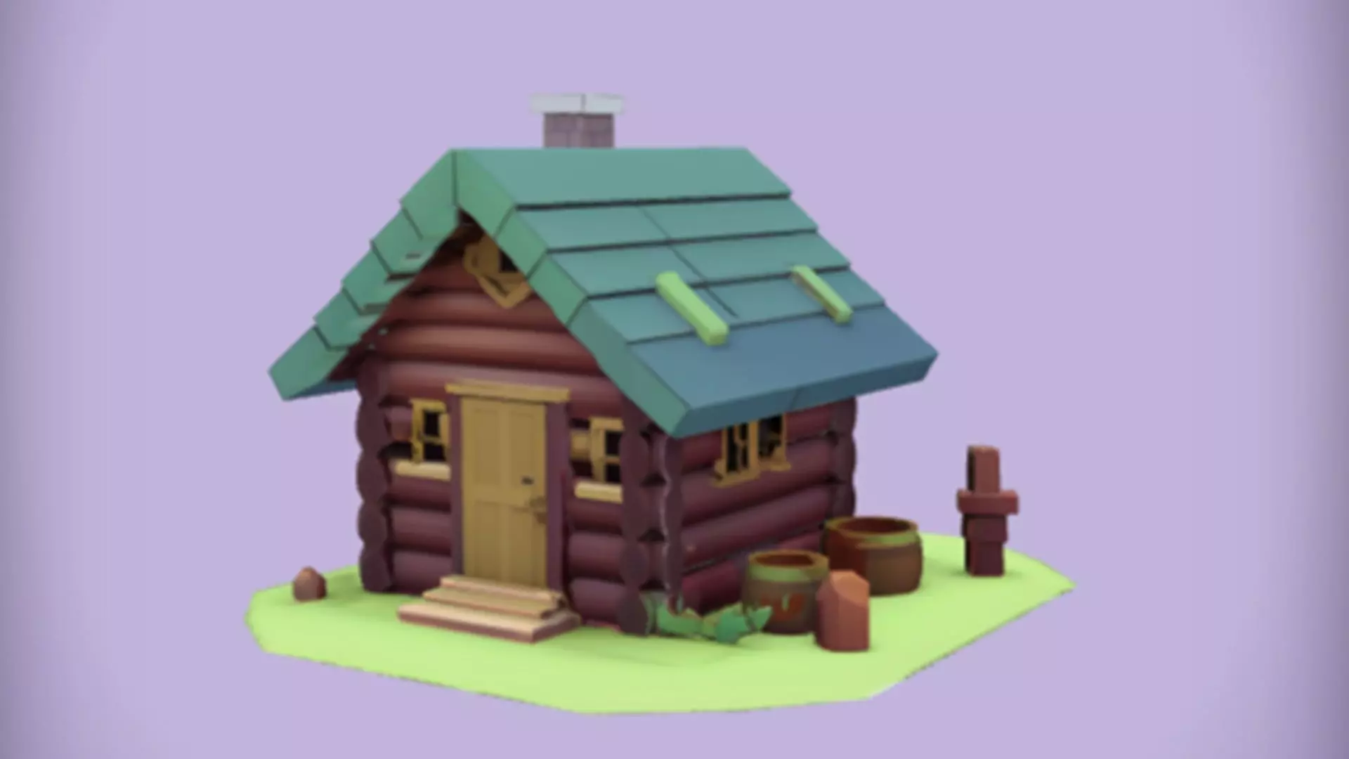 a small wooden house 3D model_0