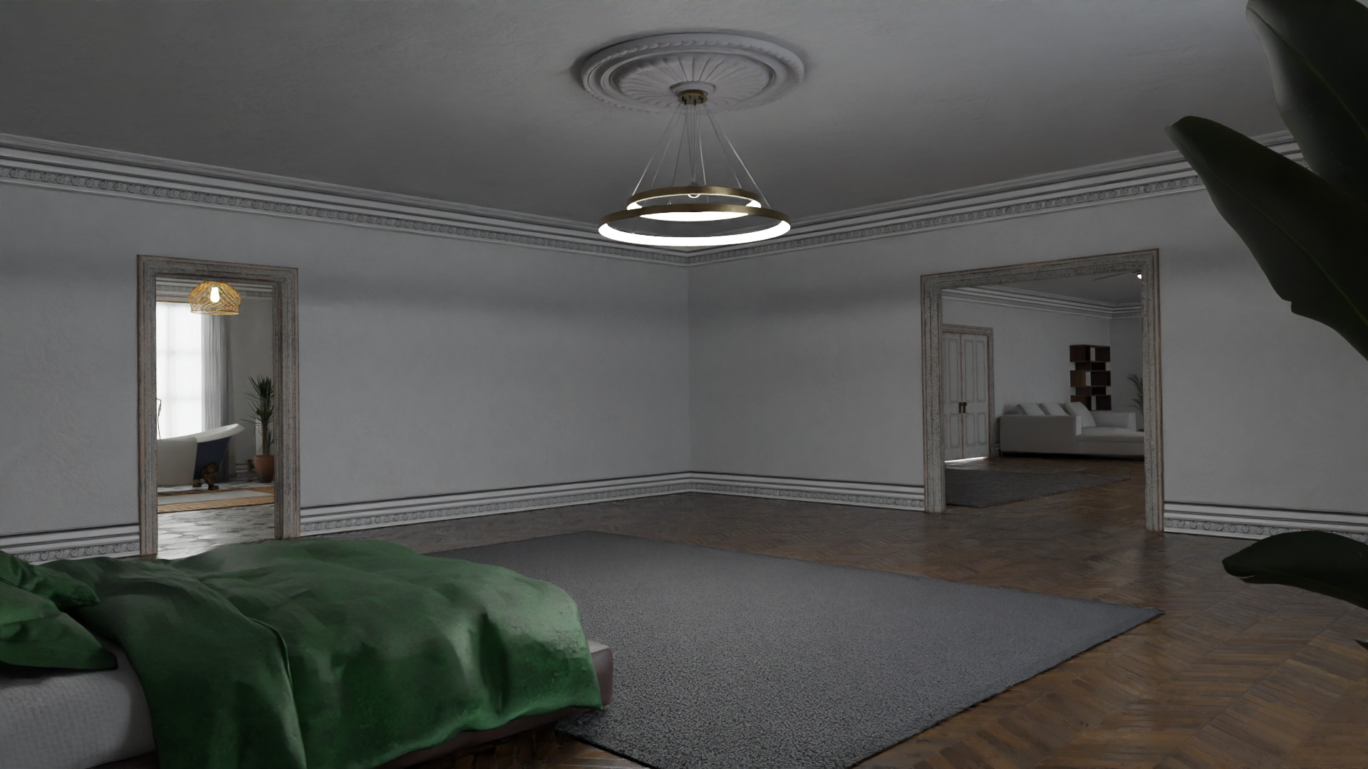 Modular Modern Apartment and Props Low-poly 3D model_26